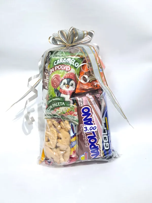 Funda de caramelos navideña de $3,00: foto real del producto armado en Hipercomisariatos BL